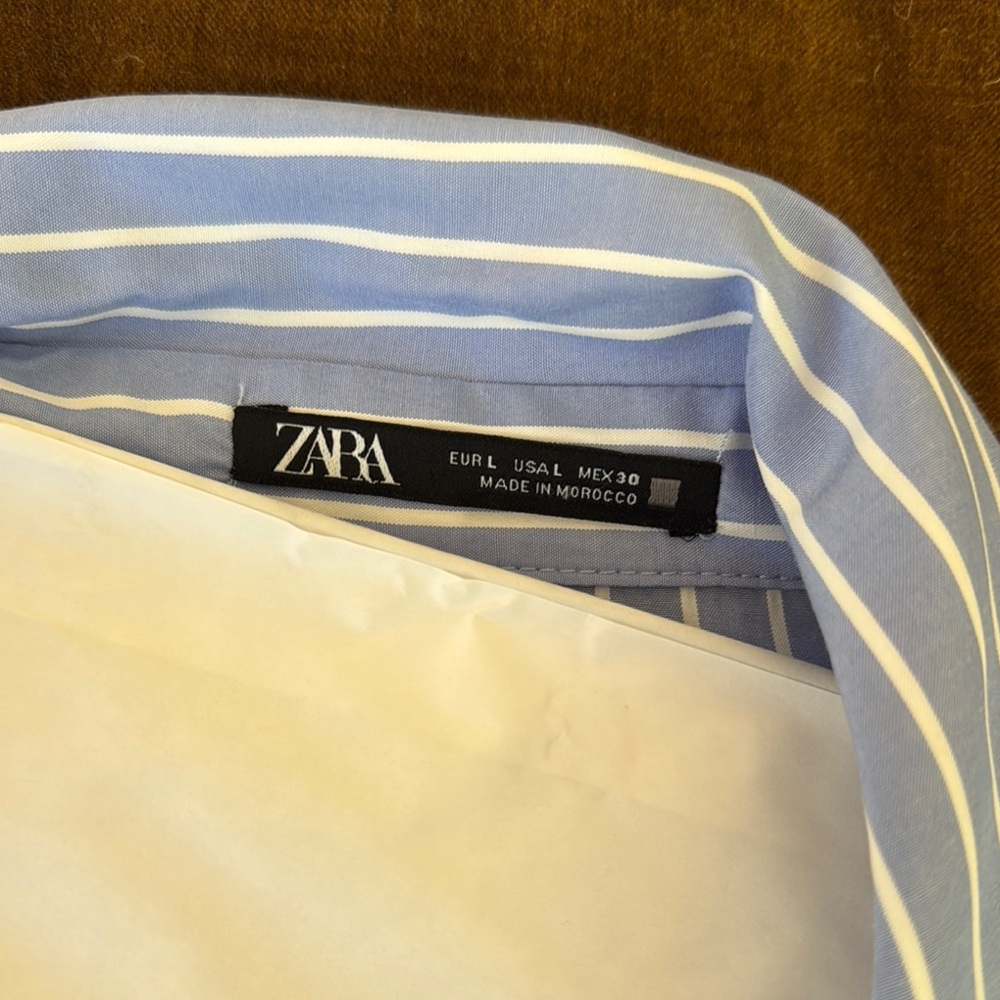 Zara Blue Striped Women's Dress - Picture 3 of 3